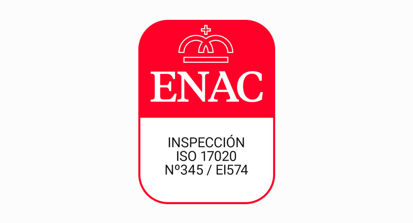 ENAC Inspection Seal ISO 17020 No345/ EI574