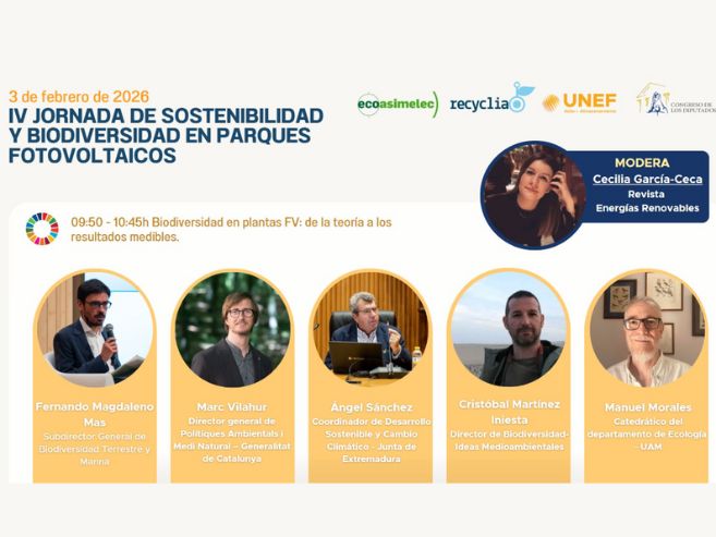 Jornada de Sostenibilidad y Biodiversidad en Parques Fotovoltaicos, un tema clave para el desarrollo responsable del sector.